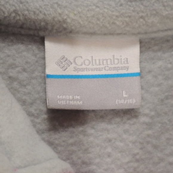 🌟🎉HP🌟🎉Columbia Youth Gray Fleece Pink Zip Size L (14/16) - Picture 3 of 12